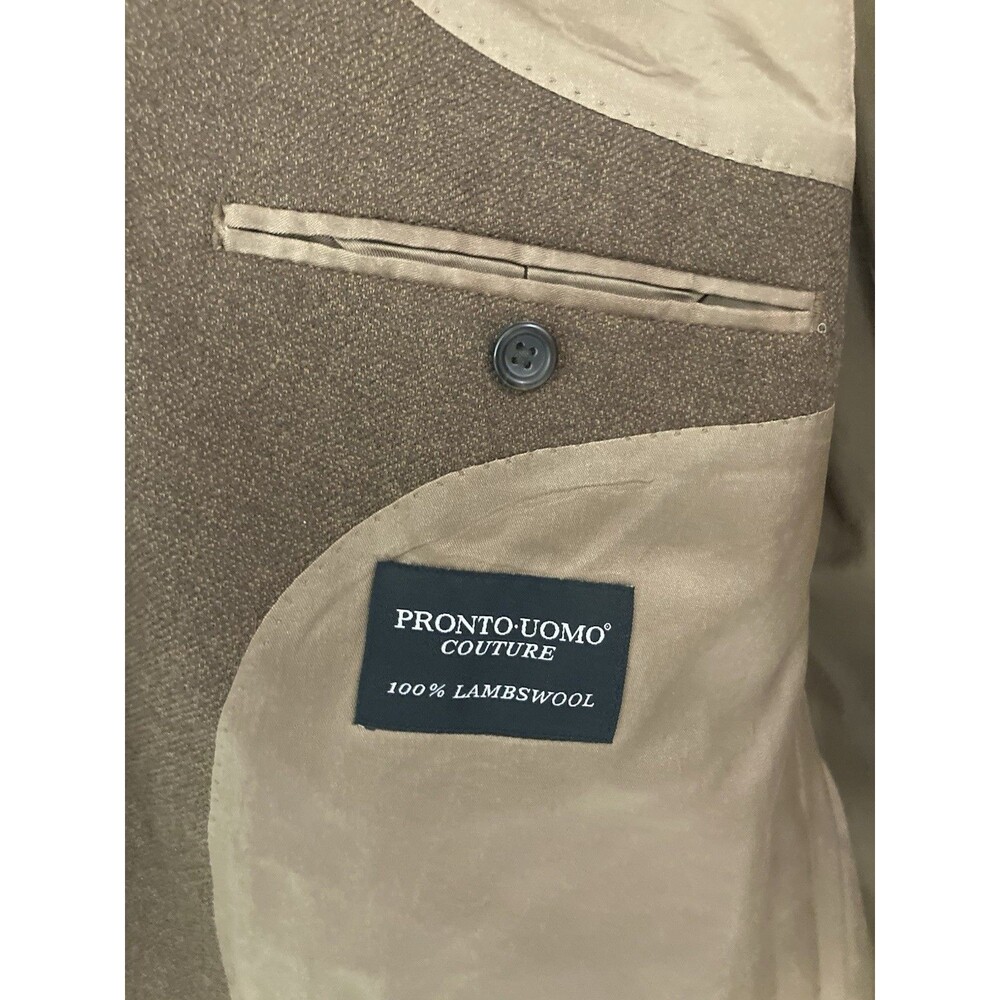 Men's Pronto Uomo Couture Blazer Lambswool Brown Size 52R - Picture 6 of 8